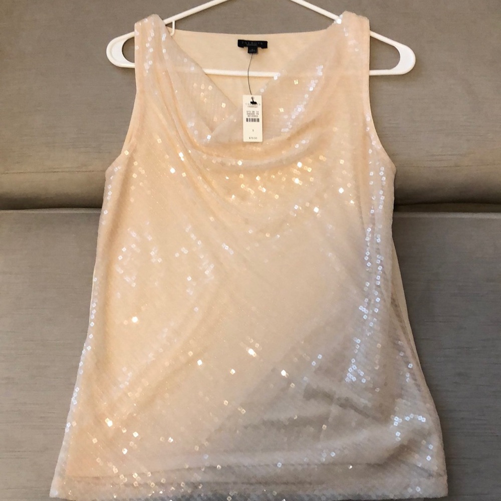 Talbot’s white Sequin top
